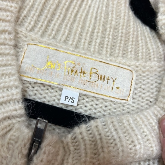 Jen's Pirate Booty NWOT Knit Zip Front Wool Dream Jacket in Snowed In Small - Picture 9 of 13